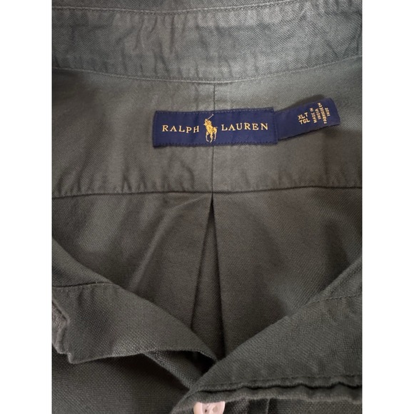 Polo Ralph Lauren Men's XL‎ Tall Button Down Dark Green Heavy Weight Shirt - Picture 3 of 7